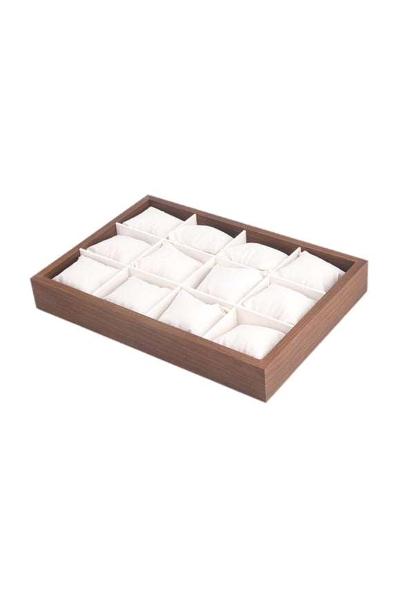 12 Compartment Watch Bracelet Tray Box Sturdy Versatile Watch Display Holder White Cushion
