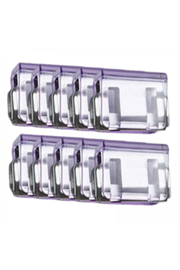 2x10x Trouser Leg Fixing Clips Premium Multipurpose Practical Pants Hems Clips Purple Transparent 2 Pcs