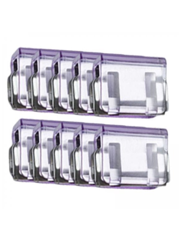 2x10x Trouser Leg Fixing Clips Premium Multipurpose Practical Pants Hems Clips Purple Transparent 2 Pcs