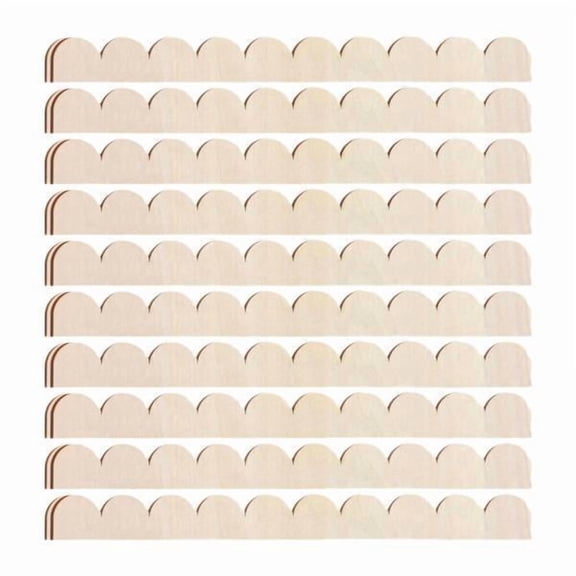 freneci 3x10x Wooden Border Trim Cute Scallop Wood Trim for Window Cabinet Furniture 20cmx4cmx0.25cm 3 Pcs