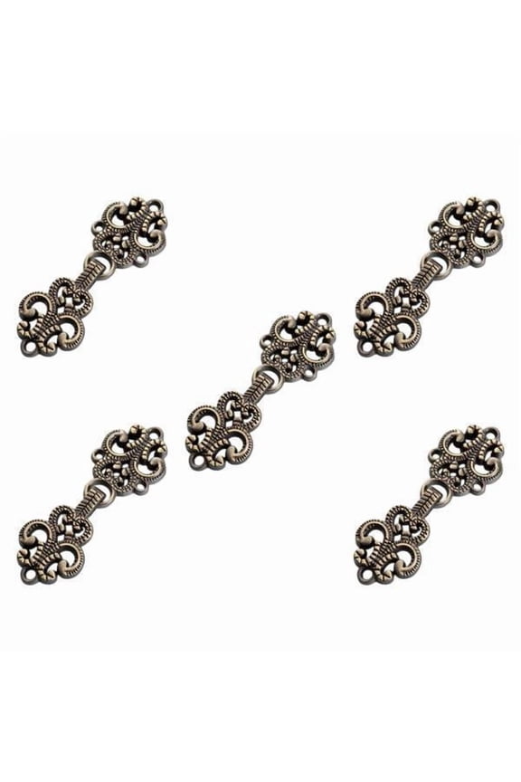 3x5Pcs Cloak Clasp Fasteners Clasp Closure Buttons for Costumes Sweater Outfit Bronze 3 Pcs