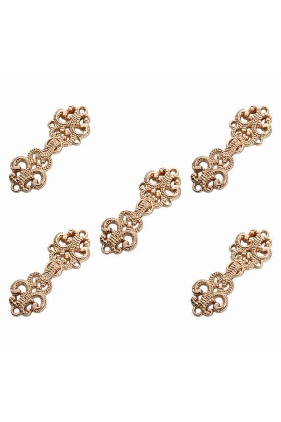 3x5Pcs Cloak Clasp Fasteners Clasp Closure Buttons for Costumes Sweater Outfit Gold 3 Pcs