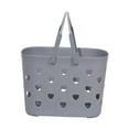 thumbnail image 1 of freneci Beach Tote Bag Storage Bag Travel Bag with Holes Love Heart Shower Organizer grey, 1 of 8