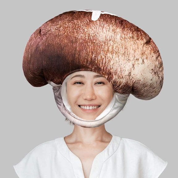freneci Cartoon Mushroom Headgear Plush Hat for Universal Fit Cosplay Party Adult Unisex