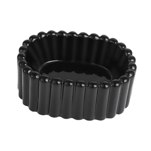 freneci Ceramic Jewelry Storage Tray Key Bowl for Office Housewarming Gift Household Black