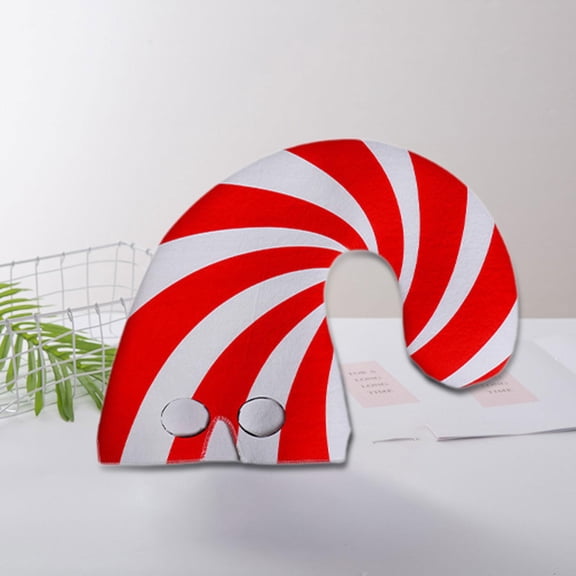 freneci Christmas Candy Cane Hat Carnival Prop Team Events Decor Headdress Men Women Red White