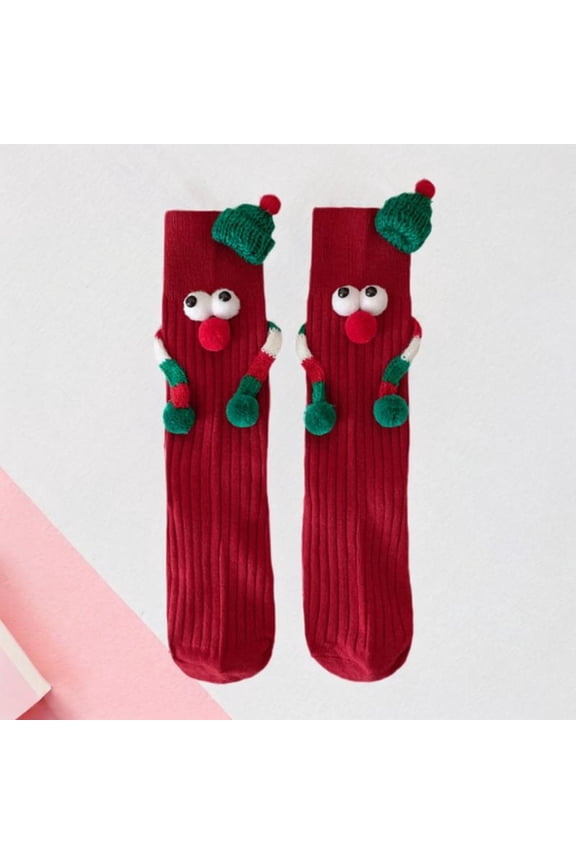 Christmas Holiday Socks Funny Crew Stockings for Seasonal Holiday Mother Day Red