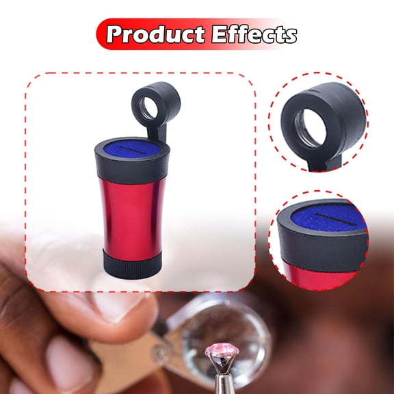 freneci Diamond Inscription Reader Sturdy Magnifier Prism for Home Use Professionals red