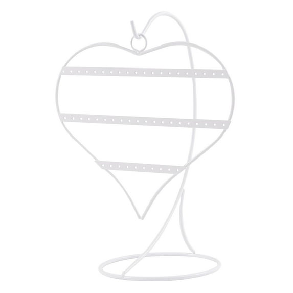 freneci Earring Display Stand Desktop Rack for Shop Counter Dresser Photography Prop White