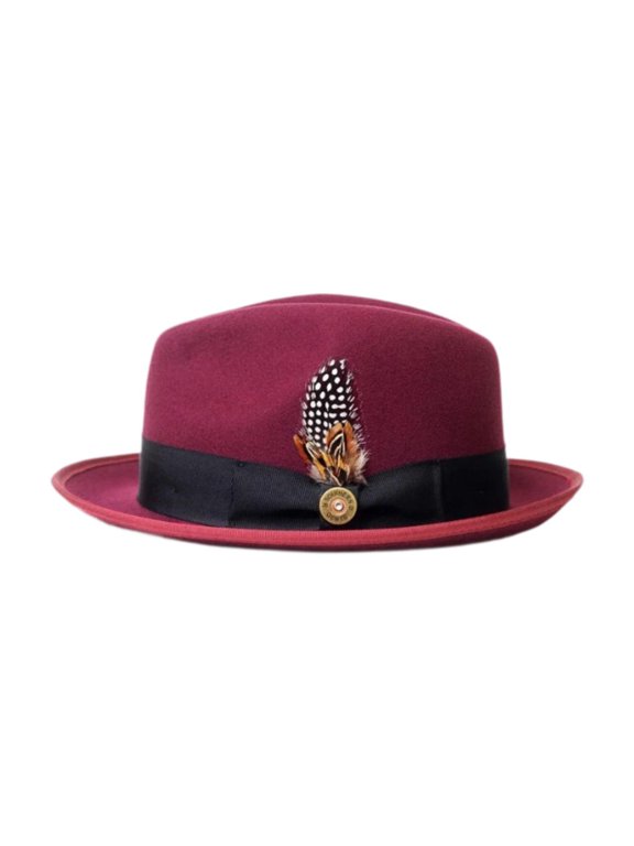 Fedora Hat Comfortable Trilby Hat for Costume Accessory Casual/Formal Travel Red