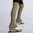 thumbnail image 1 of freneci Figure Skating Leg Warmers Skating Socks Soft Keep Warm High Footless Socks Knit Long Leg Warmers for Training Winter Workout, 1 of 8