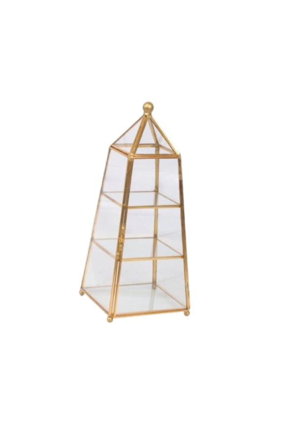 Glass Copper Jewelry Box Gift Jewelry Display Case for Rings Watches Anklets