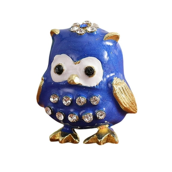 freneci Jewelry Box Decorative Dresser Owl Trinket Box for Earrings Charms Bracelets blue
