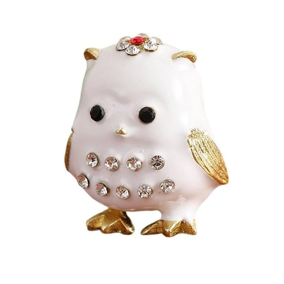 freneci Jewelry Box Decorative Dresser Owl Trinket Box for Earrings Charms Bracelets white