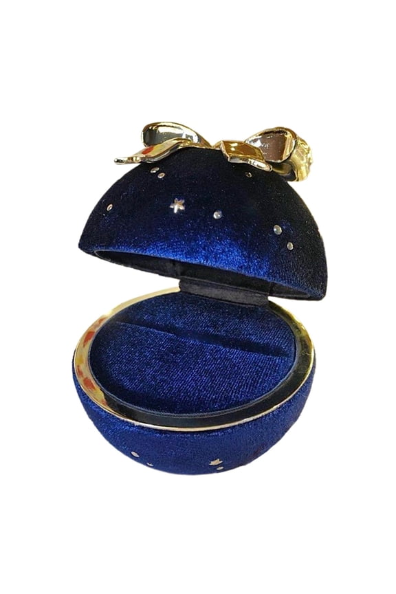 Jewelry Box Trinket Box Luxury Elegant Bowknot Jewelry Storage Case Gift Box for blue for ring