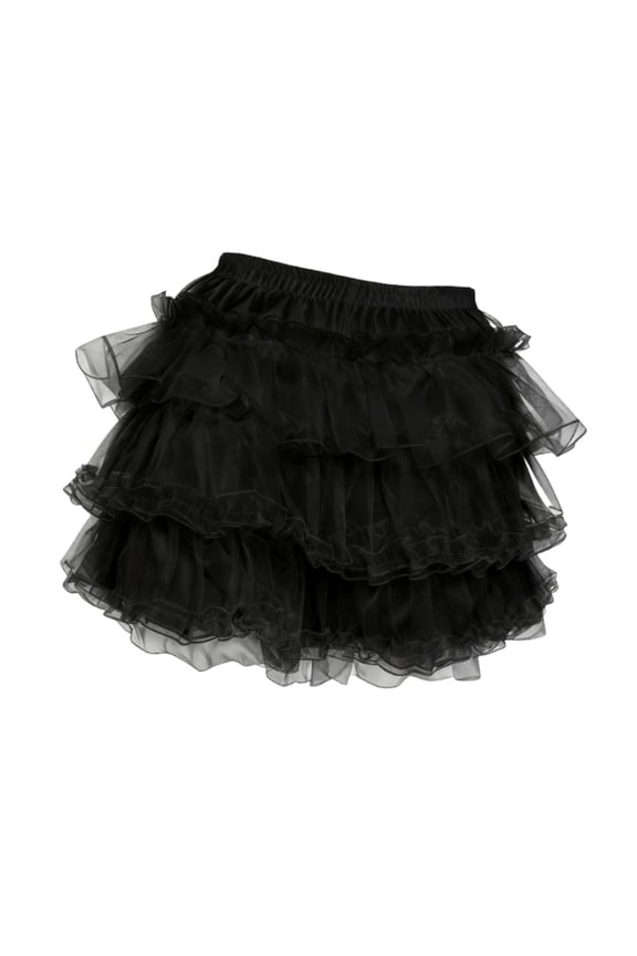 Layered Underskirt Shorts Petticoat Accessories Lightweight with Lace Edging Black