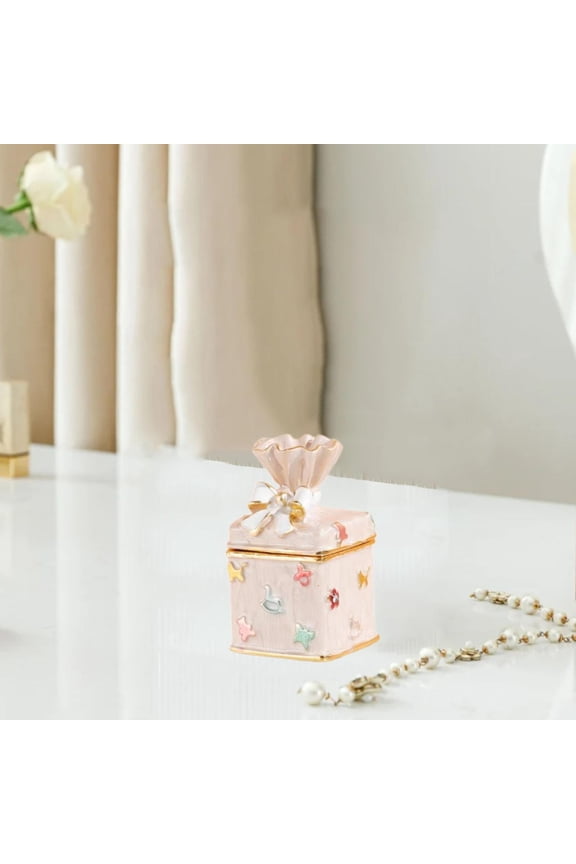 Mini Jewelry Box Cute Enamel Gifts with Lid Jewelry Display for Earrings Her