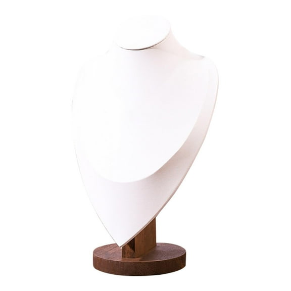 freneci Necklace Display Bust Jewelry Holder Smooth Elegant Freestanding Pendant Chain Stand Necklace Stand for Retail Store Showroom White Large