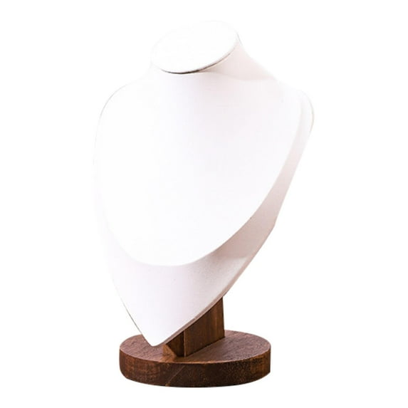 freneci Necklace Display Bust Jewelry Holder Smooth Elegant Freestanding Pendant Chain Stand Necklace Stand for Retail Store Showroom White Medium