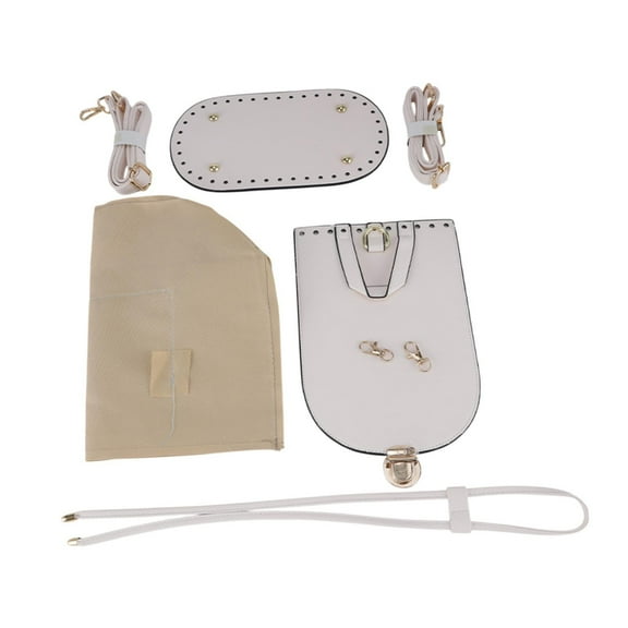 freneci PU Leather Bag Making Kit DIY Crochet Bag Set for Crossbody Handbag Supplies White