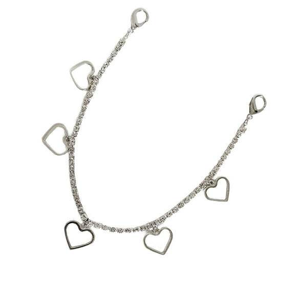 freneci Pendant Shoe Chain Rhinestone Bling Shoe Charm for Sandals Bags Thanksgiving Heart