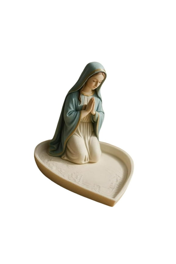 Praying Statue Jewelry Tray Decorative Rosary Holder for Trinket Bangle Home Virgin Mary