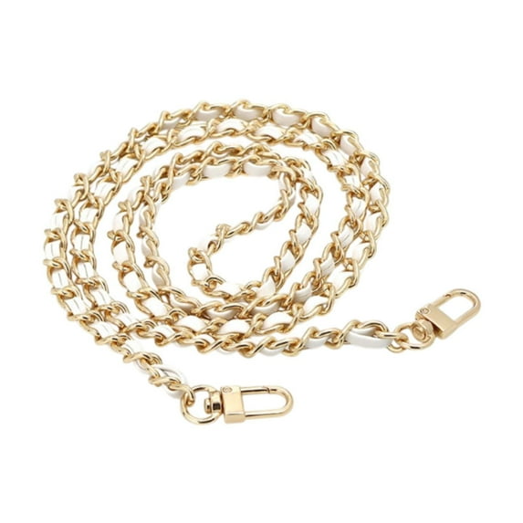 freneci Purse Chain Strap 47 Inches Fashion Bag Chain for Clutch Shoulder Bag Wallet Gold Chain White