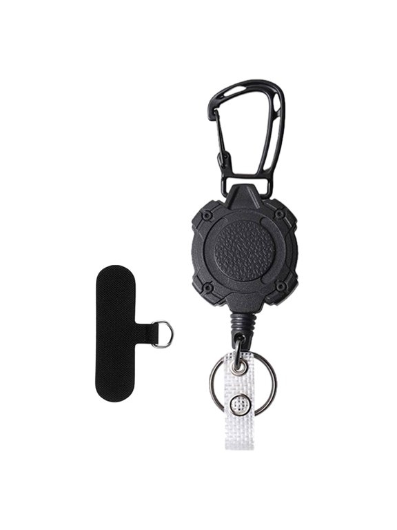 Retractable Keychain with Phone Tether Compact Multipurpose Sturdy Heavy Duty ID Style D