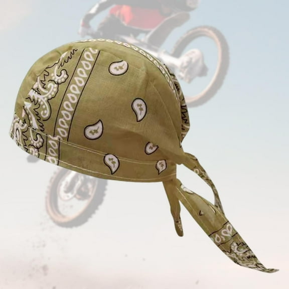 freneci Skull Cap Breathable Head Cover Headscarf for Men Women Sweat Wicking Beanie Khaki