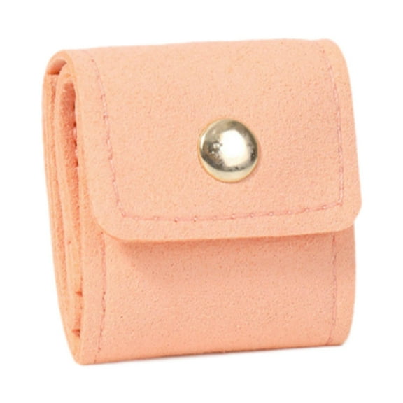 freneci Travel Jewelry Organizer Case, Portable Foldable Roll with Buckle Mini Travel Jewelry Bag for Weekend Getaways Earrings Rings Pink