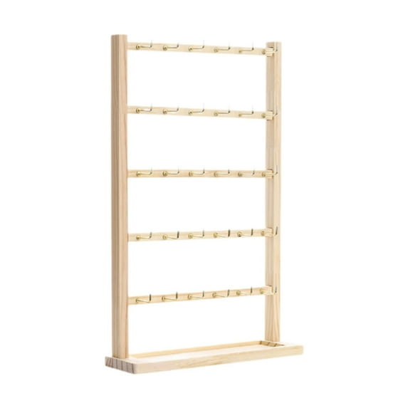 freneci Wooden Earring Display Stand Jewelry Display Stand Dresser Jewelry Organizer 5 Tier