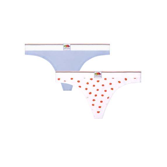 fresh collection by Fruit of the Loom Women's Cotton Thong 2-pack