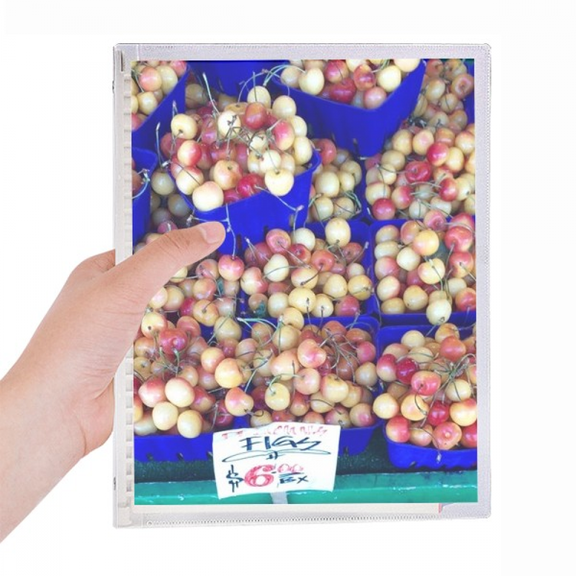 fresh fruits cherry picture photography notebook loose diary refillable journal statiry