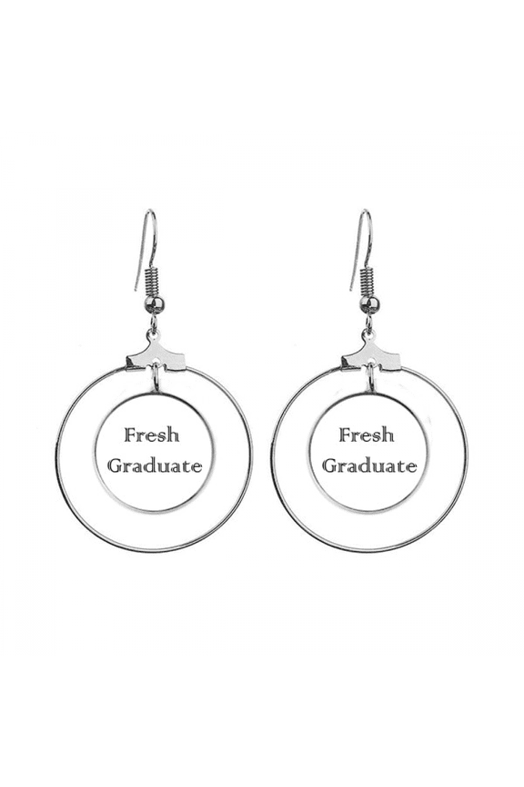 fresh graduate from the university earrings dangle hoop jewelry drop circle