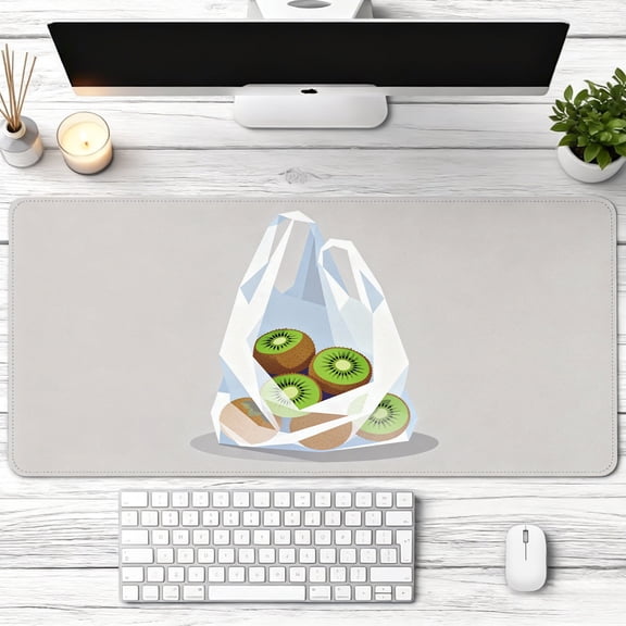 fresh tropical kiwi fruit in plastic bag Mouse Pad，Non Slip Rubber Pad，Desktop Decoration Drotection Pad，Washable，Lock Edge Multi Size，Mousepad For Home，Kitchen