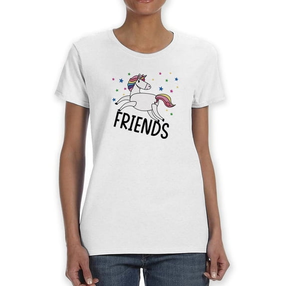 "friends" Unicorn Women T-Shirt, Female Medium