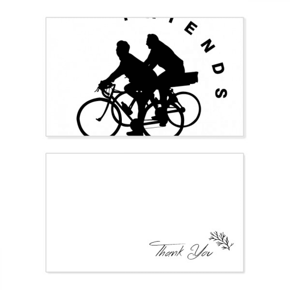 friends bicycles thank you card birthday paper greeting wedding appreciation