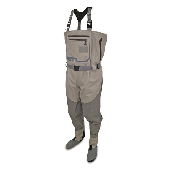 Frogg Toggs Men's Deep Current Stockingfoot Fishing Chest Waders with Waterproof Pants, Gray, Medium