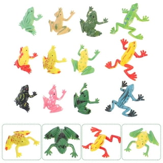 Mukum 16pcs Plastic Frogs Toy Mini Vinyl Frogs Fun Rainforest Character Toys for Boy Girl
