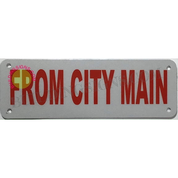 from City Main Sign (White, Reflective !!, Aluminium 2X6) (ref-2201)