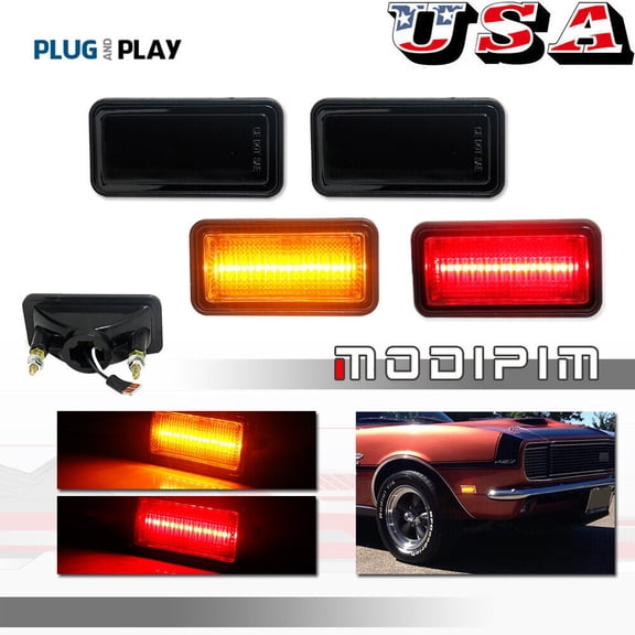 front and rear side marker lights for 68 69 for Chevrolet Camaro for Chevrolet II Nova Impala-