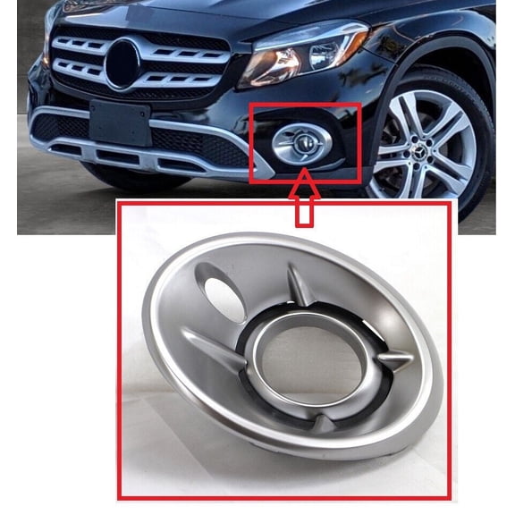 front bumper cover side grilles fog light bezel trim LH driver for 18- 20 MB GLA