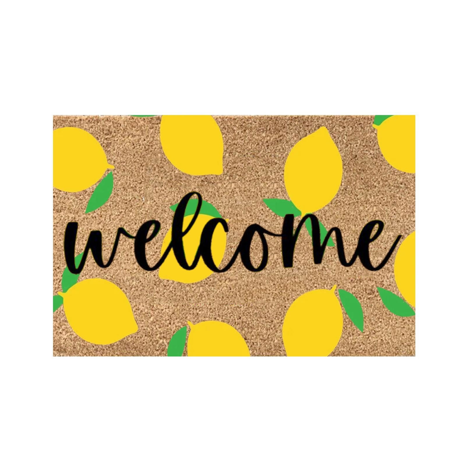 front door mat outside entrance spring/summer hello summer watermelon
