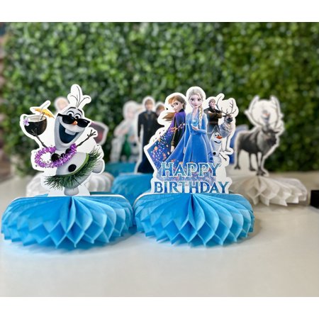 frozen centerpieces for birthday party decoration theme cute , Olaf , elsa, ana , princess