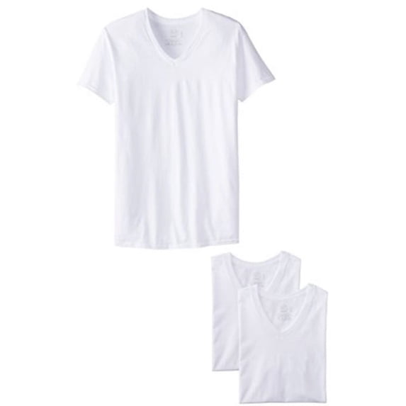 fruit of the loom men's v-neck t-shirt, white, small(pack of 3)