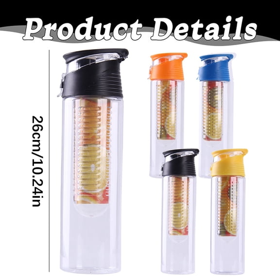 fruit water bottle infuser Bottom Loading Fruit Infuser Water Bottle - Bpa Free Plastic - Leak Proof - 800Ml - for Infusing Fresh Fruits, Herbs, Tea, And Flavored Drinks