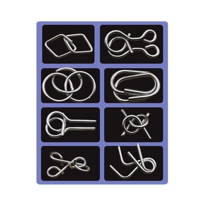 fsxdhpcsgfc 3D Montessori Metal Puzzle 8 Piece Metal Brain Teaser Puzzles For Adults Reverse Thinking Mind Games Metals Puzzle Ring Disentanglement With Carry Pouch For Party Alphabet Memory Game for