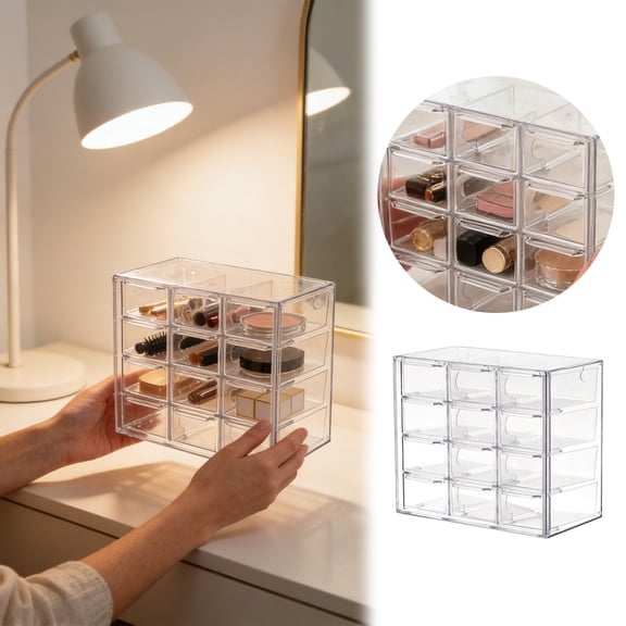 fsxdhpcsgfc Acrylic Drawer Organizer Clear Desk Organizer With Drawer Stackable Storage Drawers With Drawers Makeup Organizers For Makeup Jewelry Pens Craft Small Glass Food Storage Containers Food