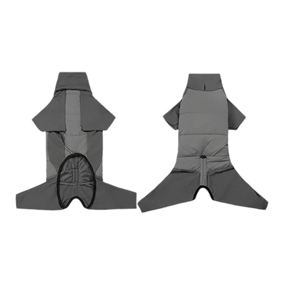 fsxdhpcsgfc Coats For Medium Warm Winter Coat Fullbody Jumpsuit Cold Weather Coat Pajamas Four Legged Snowsuit With Leash Hole Grey Pet Clothes for Large Dogs Male Pet Clothes Hangers Metal Pet