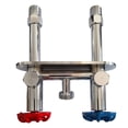 thumbnail image 1 of fsxdhpcsgfc Outdoor Water Faucet With No Frost Solid Brass Hot And Cold Spigot For Exterior Use 1/2" Inlet And 3/4" M GHT Hose Connection 5 Pas Max Pressure (2 Size) down Faucet Head 3/8 Stainless, 1 of 5